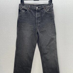 NEW ALEX MILL Women’s The Carla High Rise Straight Jeans Black Wash Size 29